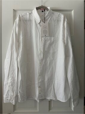 NWT Apolis Global Citizen White Cotton Oxford Long Sleeve Button Down Shirt XXL